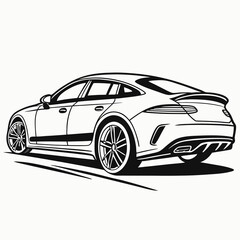 car vector silhouette black design white background