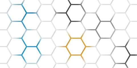 Abstract seamless honeycomb hexagon background. Geometric texture white gray pattern design.
