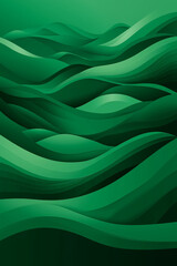 Fototapeta premium Green Background with Smooth Waves and Fluid Lines, Minimalist Vector Illustration in Flat Design Style with Light and Shadow Effects, High-Resolution and High-Quality Detailing