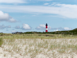 Hoernum lighthouse on a 16-meter-high dune, photographed from Hoernum Odde