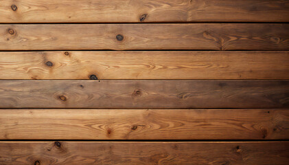 Naklejka premium horizontal wood panels with a rustic appearance, perfect for backgrounds and textures. The planks showcase a warm, natural color palette and visible wood grain