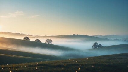 Morning dew on the summer hills