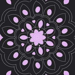 Indian flower mandala art with luxury Black circle frame transparent vintage Black circular Shading pattern.Colorful Mandala For Colouring and Colourful Mandala With Floral Ornament.Mandala design.