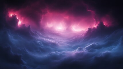 Fototapeta premium Pink and Blue Nebula Cloudscape Fantasy Landscape