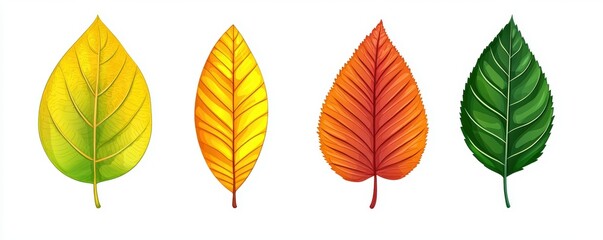 Obraz premium Autumn leaf change showcase nature digital artwork colorful leaves close-up seasonal transition