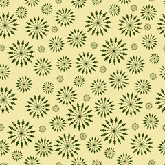 spring summer seamless pattern with flowers snowflakes