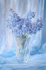 Obraz premium Vase with a bouquet of lilacs. Spring. Background, wallpaper, poster, banner