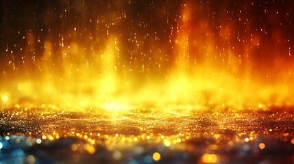 Fototapeta premium Golden Glitter Rain Abstract Background
