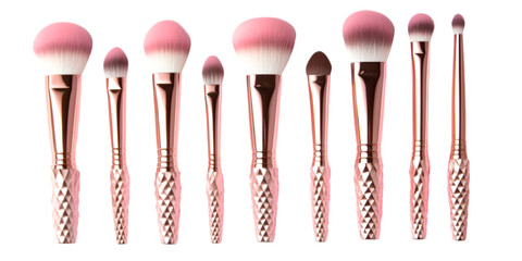 Makeup Products Isolated on Transparent White Background

