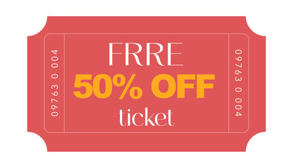 Ticket 40% off, Coupon design, Sale Ticket design template., Admit one ticket, illustration of a ticket, 