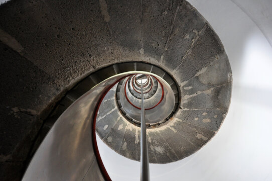 Brick spiral staircase to the lighthouse in Ponta dos Capelinhos, Fajal, Azores