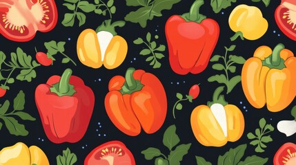 Paprika, bell pepper, red sweet pepper – vector illustration of organic paprika.