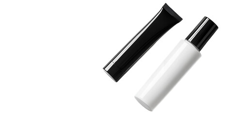 Makeup Products Isolated on Transparent White Background

