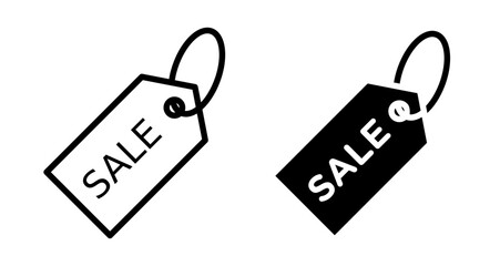 Sale Icons vectors. black solid and liner versions