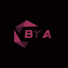 BYA creative minimalist letter logo. BYA unique vector initials alphabet letter logo design