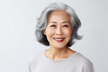 Elderly senior model asian woman portrait smiling adult