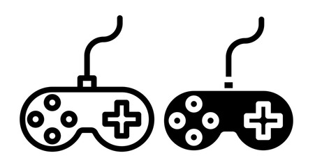Game console Icons vectors. black solid and liner versions