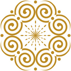 The seamless Hmong embroidery pattern has a unique gold color pattern for use in designing clothes, blankets, wallpaper and tiles.