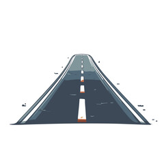 Asphalt Road Leading to the Horizon. Vector Image
