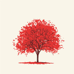 Obraz premium Autumn Tree Illustration Vector Graphic. Vector Image