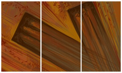 Modern interior triptych. The picture is painted by hand on a tablet.