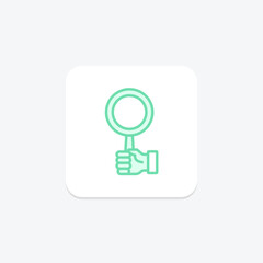 Handheld Magnifier duotone line icon, vector, pixel perfect, illustrator file