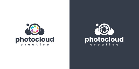 photo cloud logo vector