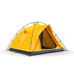 a yellow tent on white