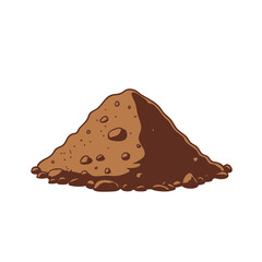 Pile of soil with rocks illustration. Vector Image