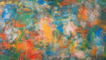 abstract textured colorful background with vibrant strokes of blue, orange, green, and yellow for artistic design or wall art