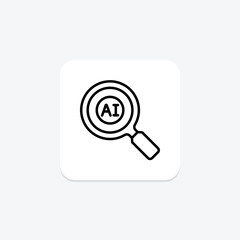 AI Search line icon, vector, pixel perfect, illustrator file