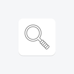 Magnifying Glass thinline icon, vector, pixel perfect, illustrator file