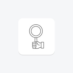 Handheld Magnifier thinline icon, vector, pixel perfect, illustrator file
