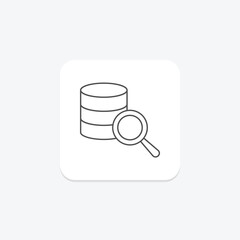 Search Data thinline icon, vector, pixel perfect, illustrator file
