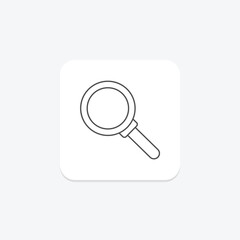 Magnifying thinline icon, vector, pixel perfect, illustrator file