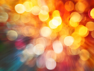 Obraz premium Vibrant multicolored bokeh lights abstract background with festive holiday mood : Generative AI