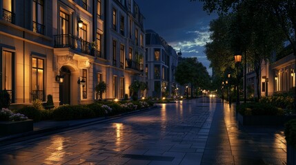 Fototapeta premium Real estate theme background,elegant architecture, urban landscape, professional and sophisticated, suitable for a business presentation, high-resolution, realistic style, dynamic perspective, showcas