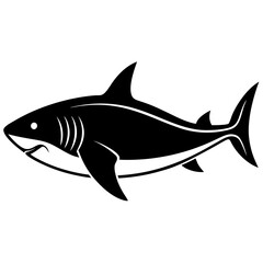 Fototapeta premium shark silhouette vector illustrator