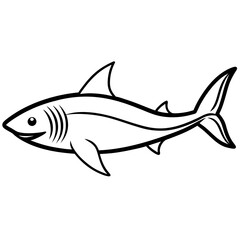 Obraz premium shark line art vector