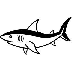 shark line art vector