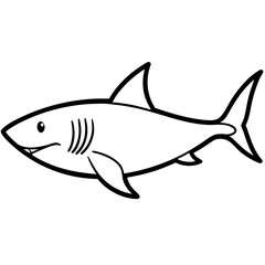 Fototapeta premium shark line art vector