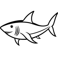 shark line art vector