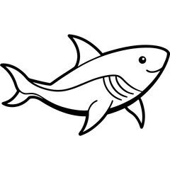 shark line art vector