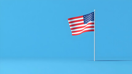 A simple design of a marching band with an American flag, symbolizing national pride. Marching band with flag.


