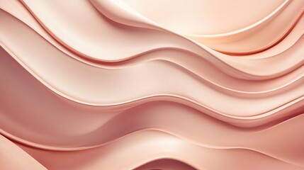 Abstract Peach Waves: A Study in Smooth, Curving Lines and Gentle Hues