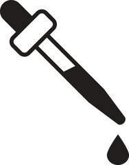 Dropper icon. Flat and line art style. Vector illustration isolated on white background

