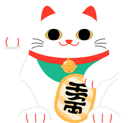 Japanese maneki-neko illustration