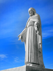 Obraz premium Statue of Jesus Christ the Savior Nail Marks from Crucifixion Atonement and Resurrection Redeemer of the World