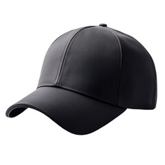 Isolated Black Baseball Cap Angled