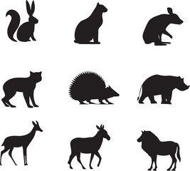 set of animals silhouettes